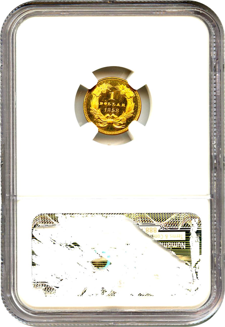 image for: 1858 G$1 NGC Proof 67 UCAM