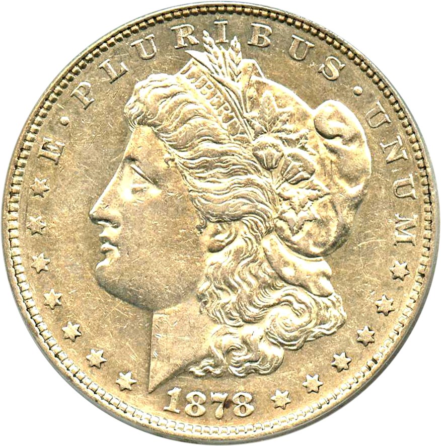 image for: 1878 8TF $1 PCGS AU50 (VAM-9, 1st Die Pair)