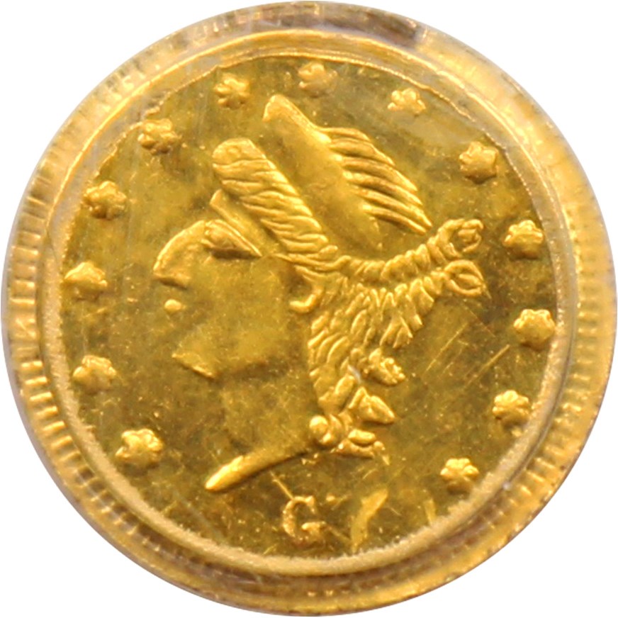 image for: 1869 Cal. Gold 25c PCGS MS63 (BG-829)