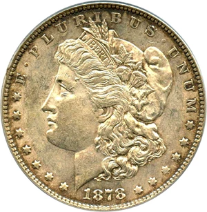 image for: 1878 7TF $1 PCGS AU58 (Reverse of 1878, VAM-171, Tripled R)