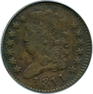 image for: 1811 1/2c PCGS/CAC VF35