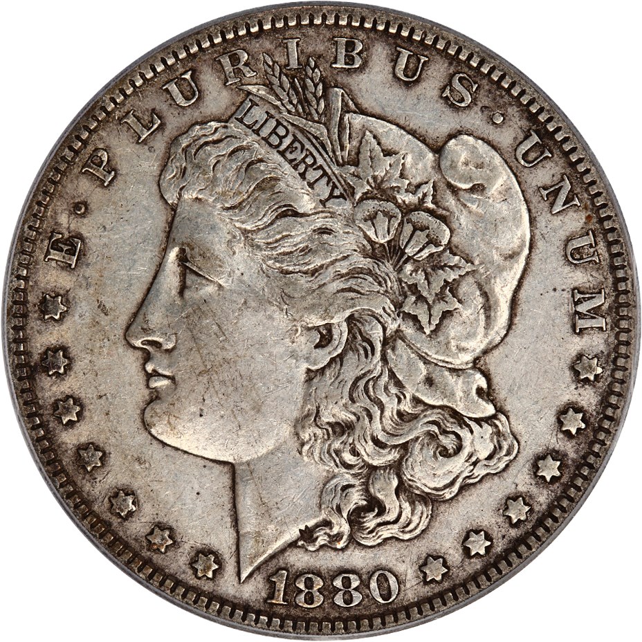 image for: 1880 $1 PCGS AU50 (VAM-39A, Partial E Rev)
