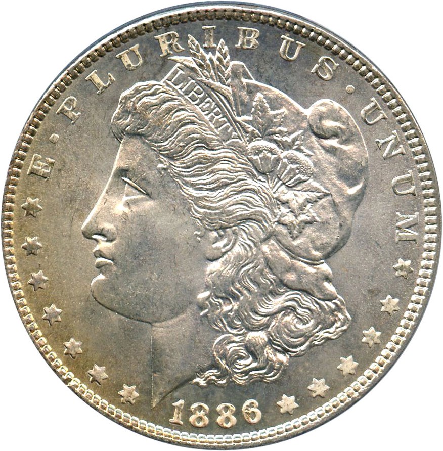 image for: Top 100 VAM: 1886 $1 PCGS MS65 (VAM-17, Doubled Arrows)