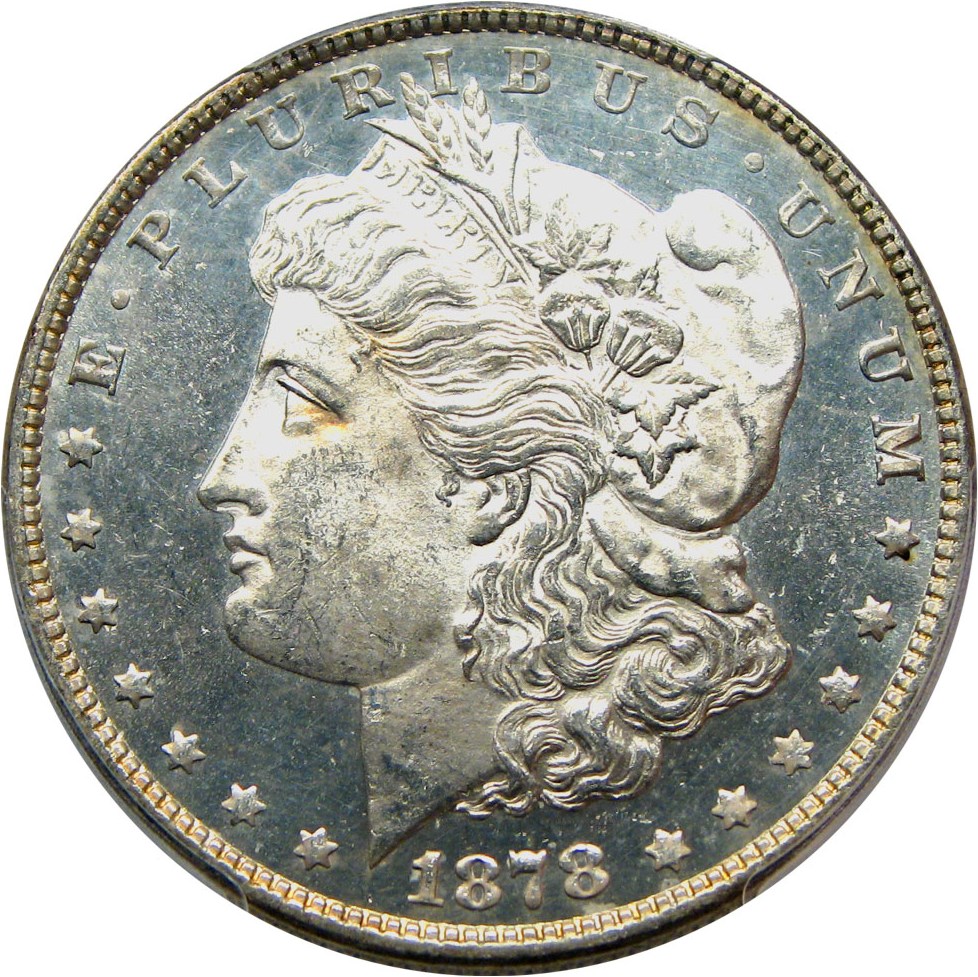 image for: 1878 7/8TF $1 PCGS MS63 DMPL (Weak, VAM-41A, 7/4)