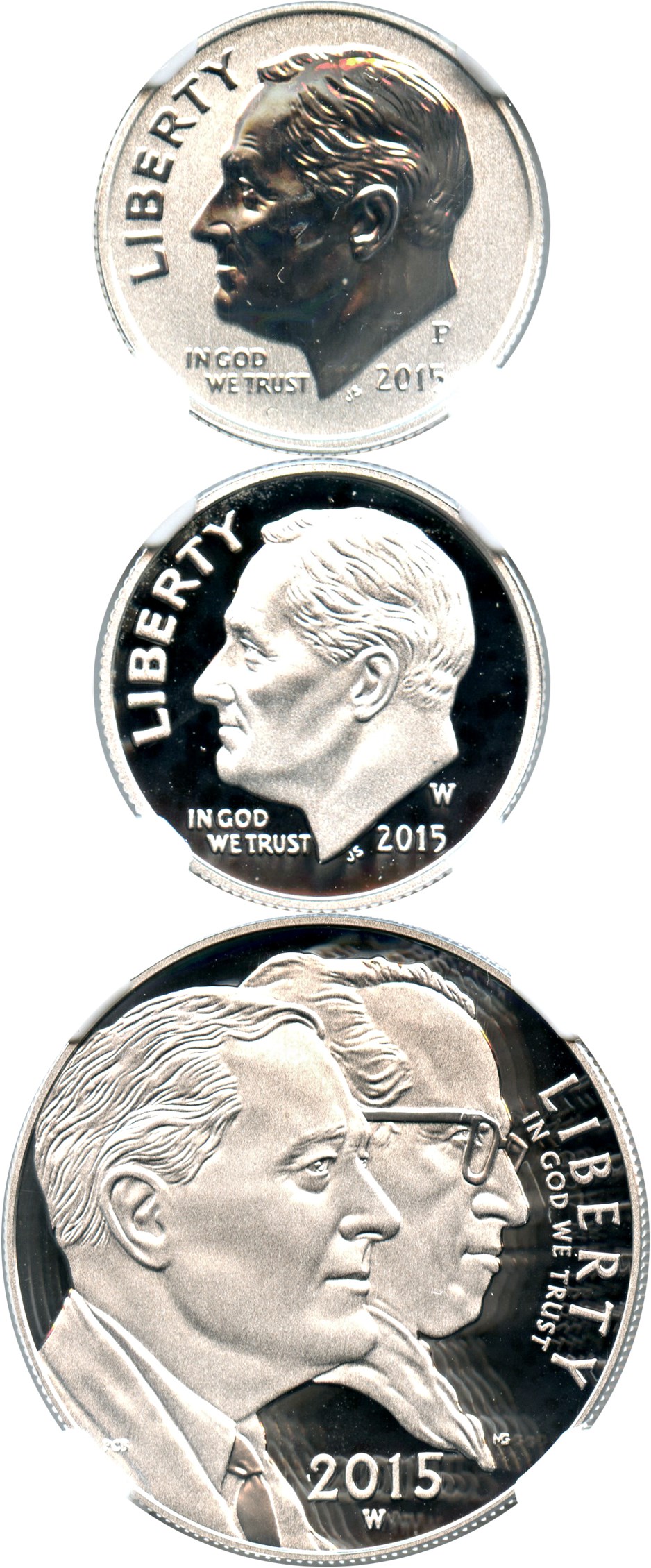 image for: 2015 March of Dimes Set 10c NGC Proof 70 UCAM (Silver, 3 Coins)