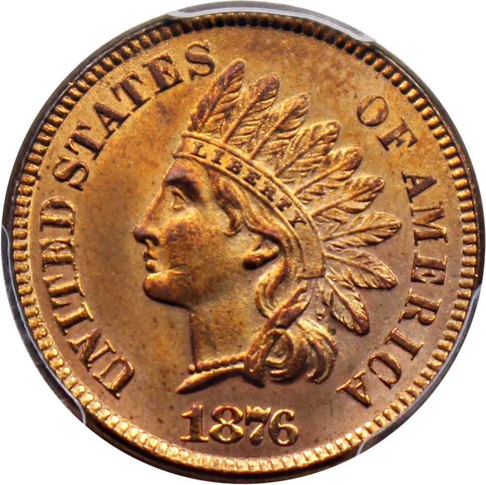 image for: 1876 1c PCGS MS65 RD