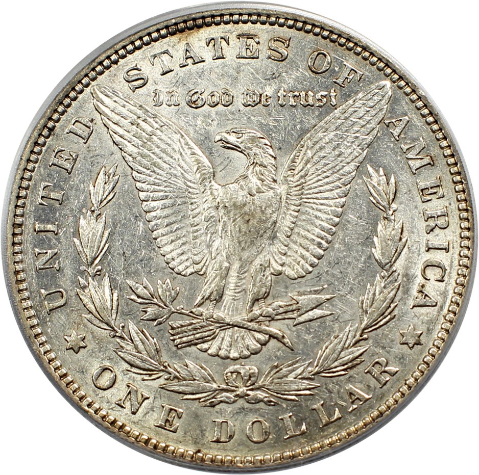 image for: 1880 $1 PCGS AU53 (VAM-7, 8/7, Crossbar)