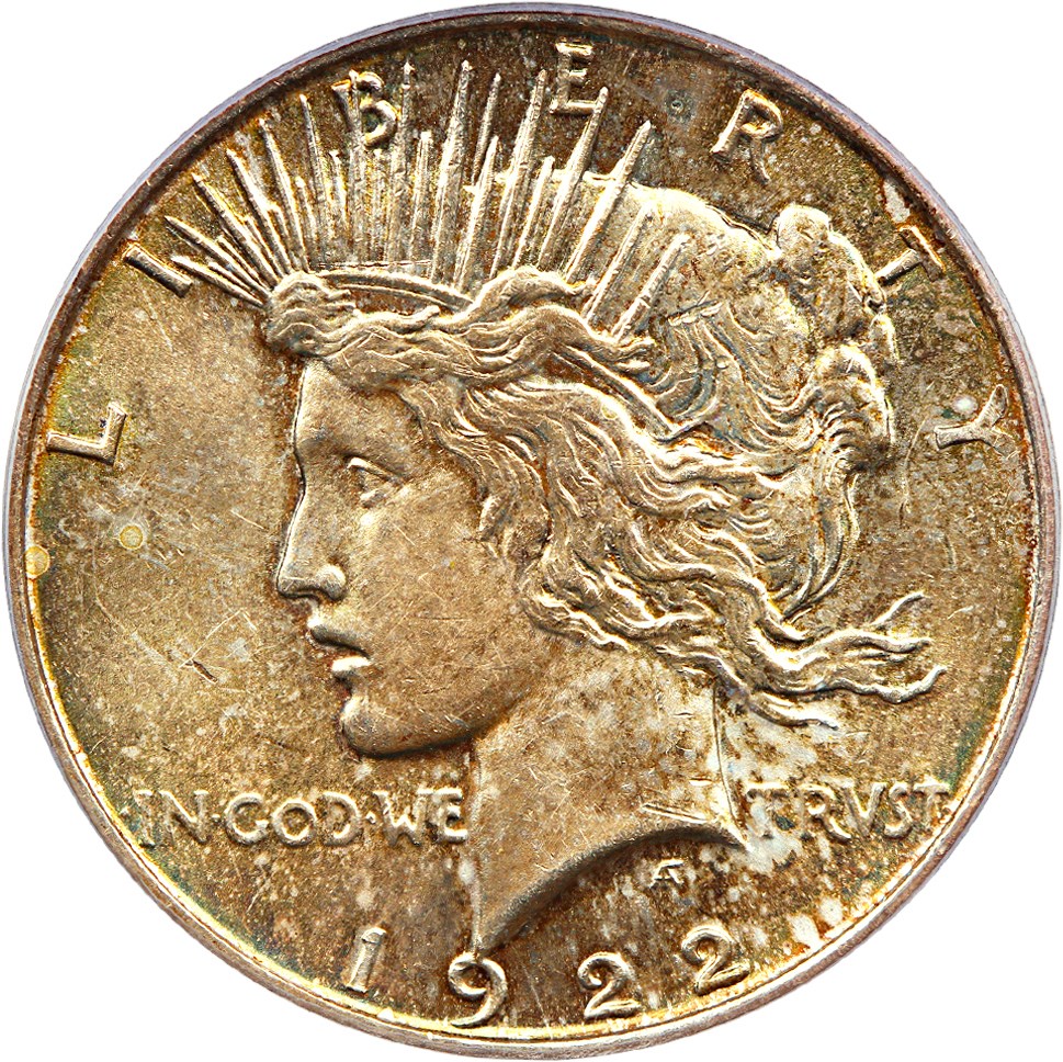 image for: 1922 $1 PCGS AU55 (VAM-1A, Line in Tiara)