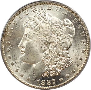 image for: 1887-O $1 PCGS MS61 (VAM-2, Double 1 Triple 7)