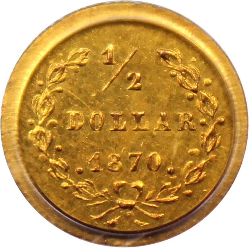 image for: 1870 Cal. Gold 50c PCGS MS62 (BG-1047)