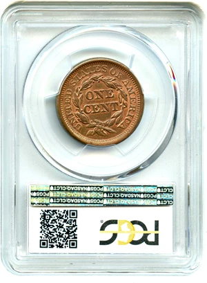 image for: 1856 1c PCGS/CAC MS65 RB (Slanted 5)