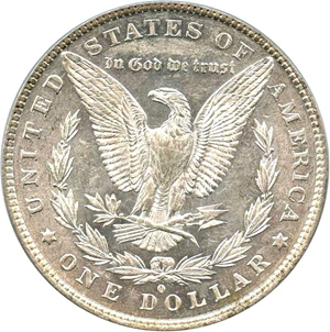 image for: 1880-O $1 PCGS AU55 (VAM-5, 8/7, Crossbar)