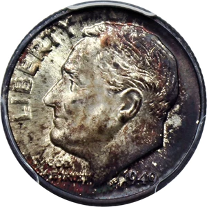 image for: 1949-D 10c PCGS MS66 FB