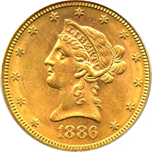image for: 1886-S $10 PCGS MS62