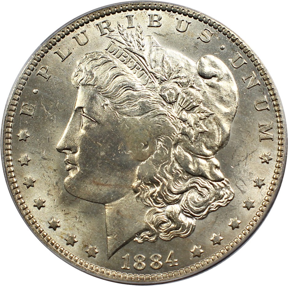 image for: 1884-O $1 PCGS MS60 (VAM-25 Date in Denticles)