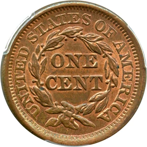 image for: 1856 1c PCGS/CAC MS65 RB (Slanted 5)