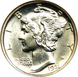 image for: 1921-D 10c NGC MS66 FB