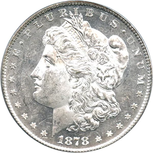 image for: 1878 8TF $1 PCGS/CAC MS62 (VAM-5, Doubled RIB)