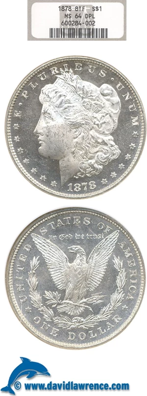 image for: 1878 8TF $1 NGC MS64 DMPL