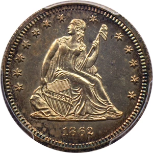 image for: 1862 25c PCGS/CAC Proof 63