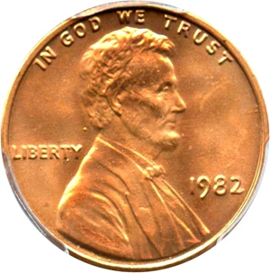 image for: 1982 1c PCGS MS68 RD (Zinc, Large Date)