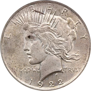 image for: 1922 $1 PCGS AU58 (VAM-5, Tripled Leaves)