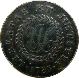 image for: 1785 Nova Constellatio PCGS VF30 BN (Pointed Rays)