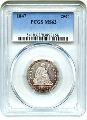 image for: 1847 25c PCGS MS63
