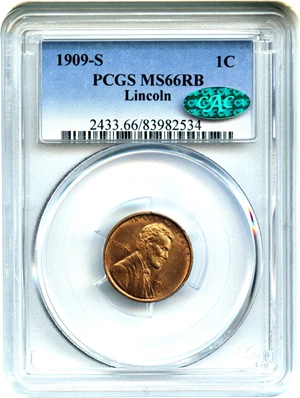 image for: 1909-S Lincoln 1c PCGS/CAC MS66 RB