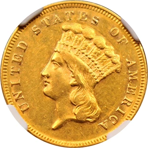 image for: 1868 $3 NGC AU55