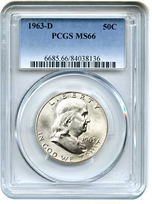 image for: 1963-D 50c PCGS MS66