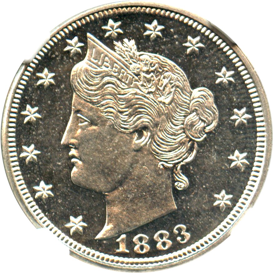 image for: 1883 5c NGC Proof 65 CAM (With Cents)