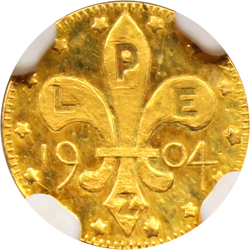image for: 1904 Louisiana Purchase Expo Gold Token 1/2 Gold Token NGC MS64 PL