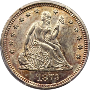 image for: 1873 25c PCGS/CAC MS62 (Open 3)