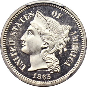image for: 1865 3cN PCGS Proof 65 CAM