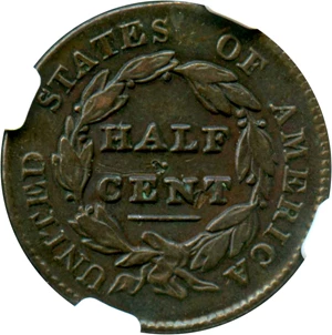 image for: 1829 1/2c NGC VF Details (C-1, Scratches)
