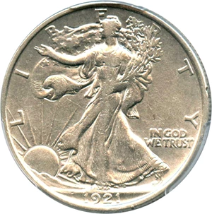 image for: 1921 50c PCGS VF Details (Cleaned)