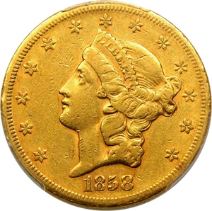 image for: 1858-S $20 PCGS XF40