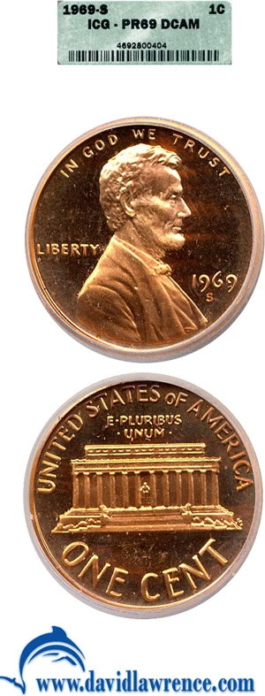 image for: 1969-S 1c ICG Proof 69 RD DCameo