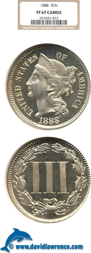 image for: 1888 3cN NGC Proof 67 Cameo