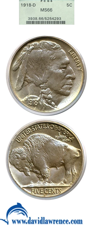 image for: 1918-D 5c PCGS MS66 ** Color **