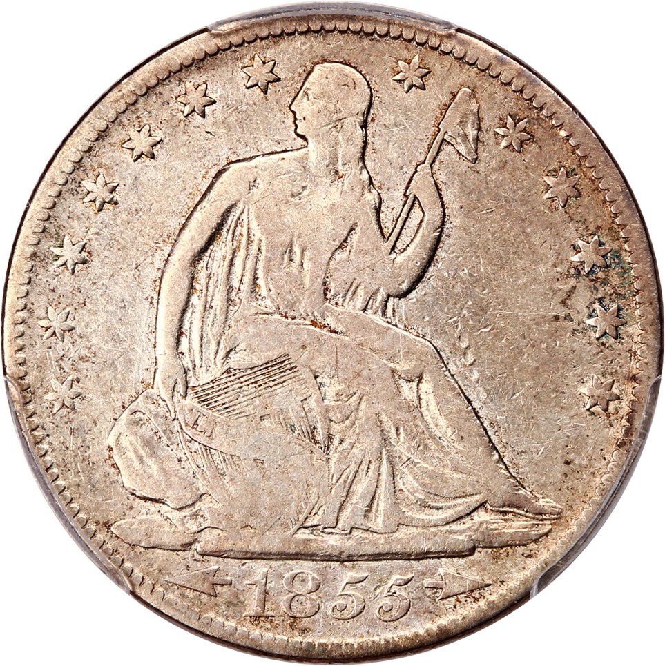 image for: 1855-S 50c PCGS F12 (Arrows)