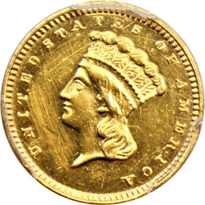 image for: 1874 G$1 PCGS AU Detail (Tooled)