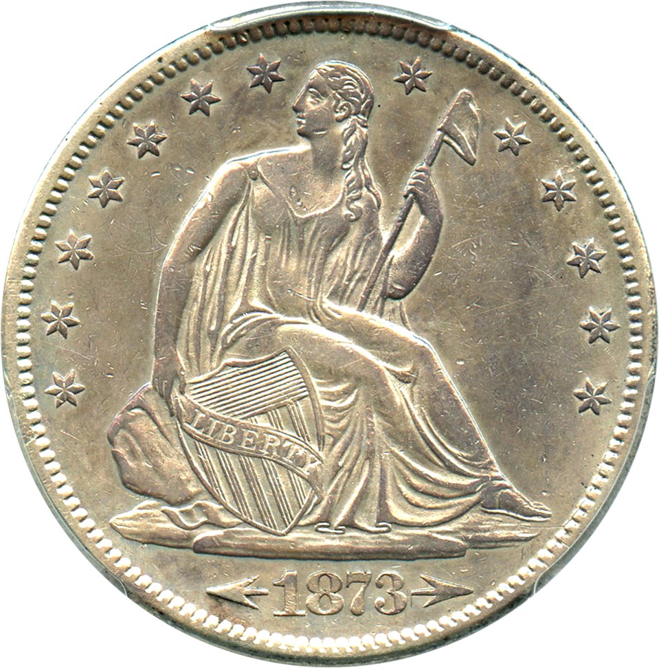 image for: 1873-S 50c PCGS AU50 (Arrows)