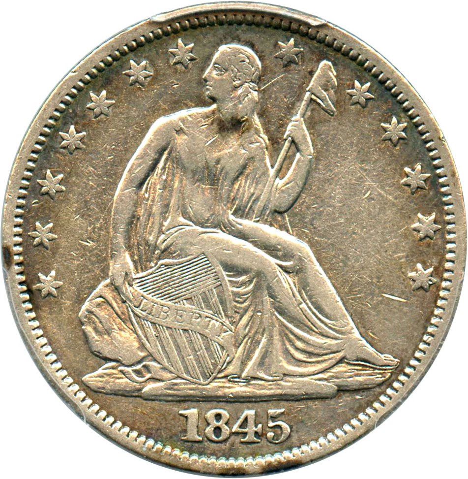 image for: 1845 50c PCGS VF35