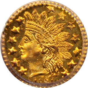 image for: 1881 Cal. Gold 25c PCGS MS64 (BG-887)