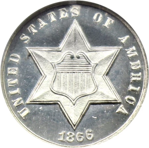 image for: 1866 3cS NGC Proof 65 CAM