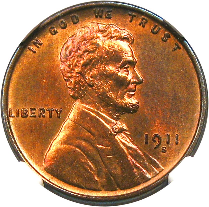 image for: 1911-S 1c NGC MS63 RB