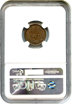 image for: 1864 Civil War Token NGC MS62 BN (Our Navy, F-241/336a)