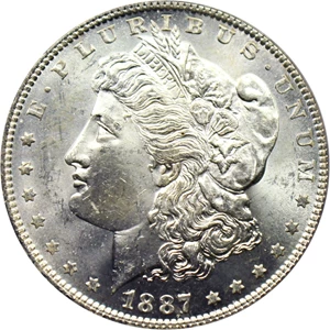image for: 1887-O $1 PCGS MS63 (VAM-2, Double 1 Triple 7)